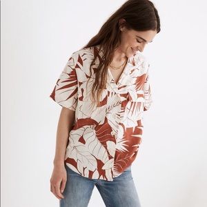Madewell linen-blend Medina shirt in tropical vacation Hawaiian button down